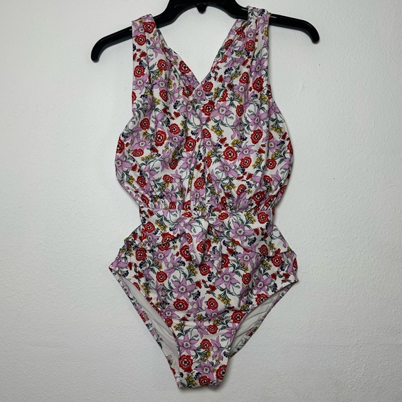 Anthropologie Floral One Piece Swimsuit  Tropical With Padding - Picture 2 of 14
